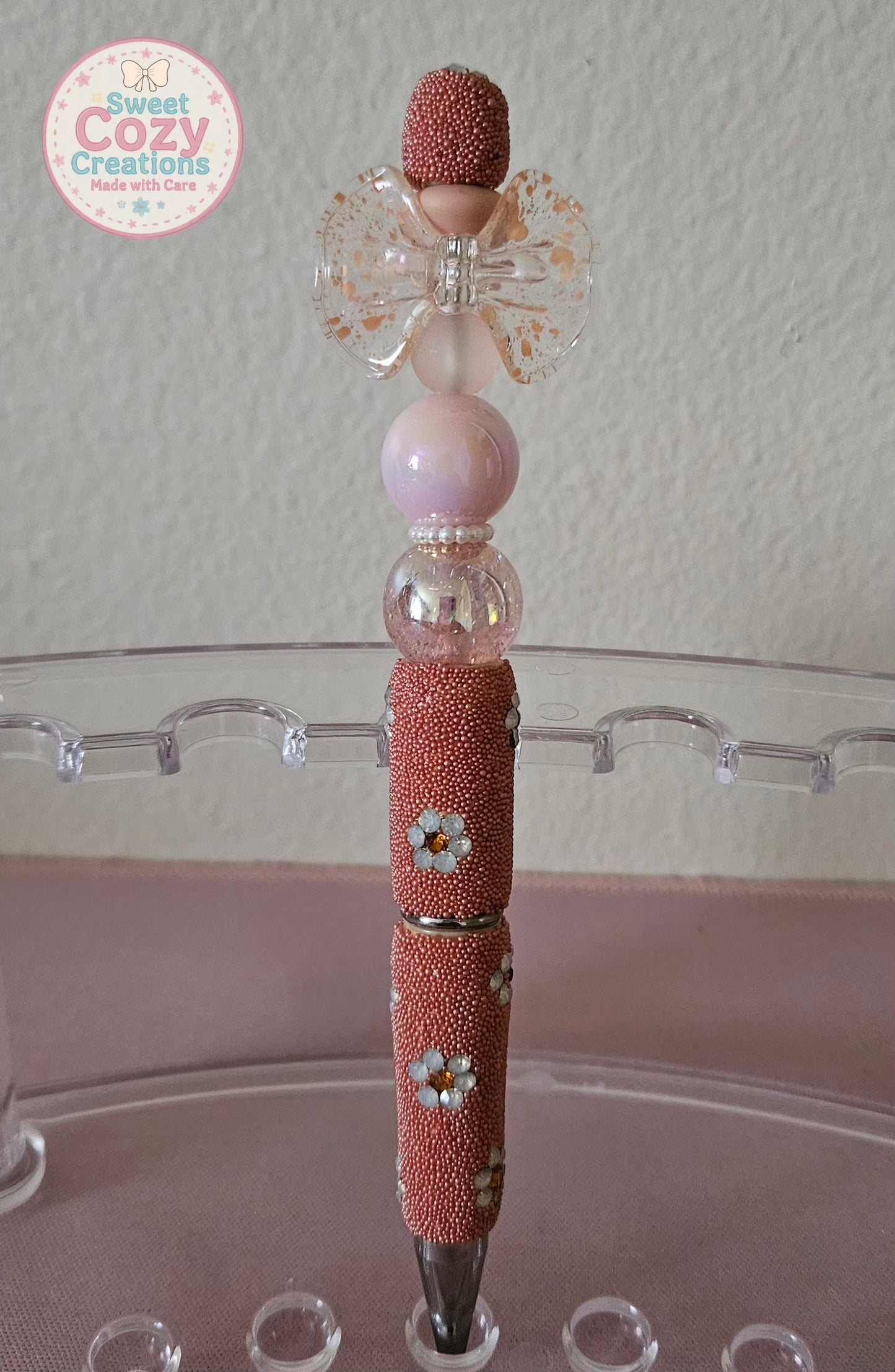 Peach Bow on a Fancy Pen