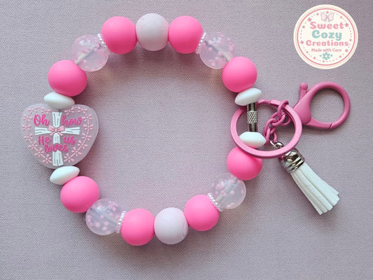 "Oh how He loves us" Wristlet