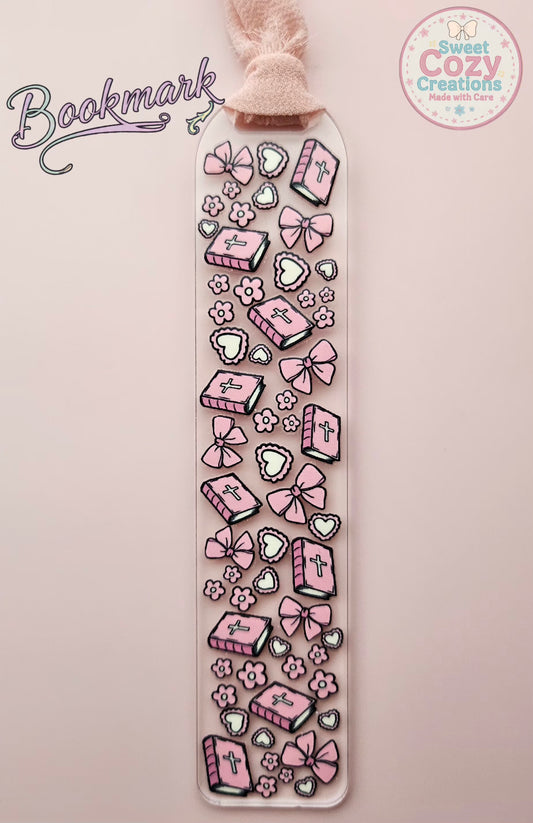 Bible, heart & Bow Bookmark