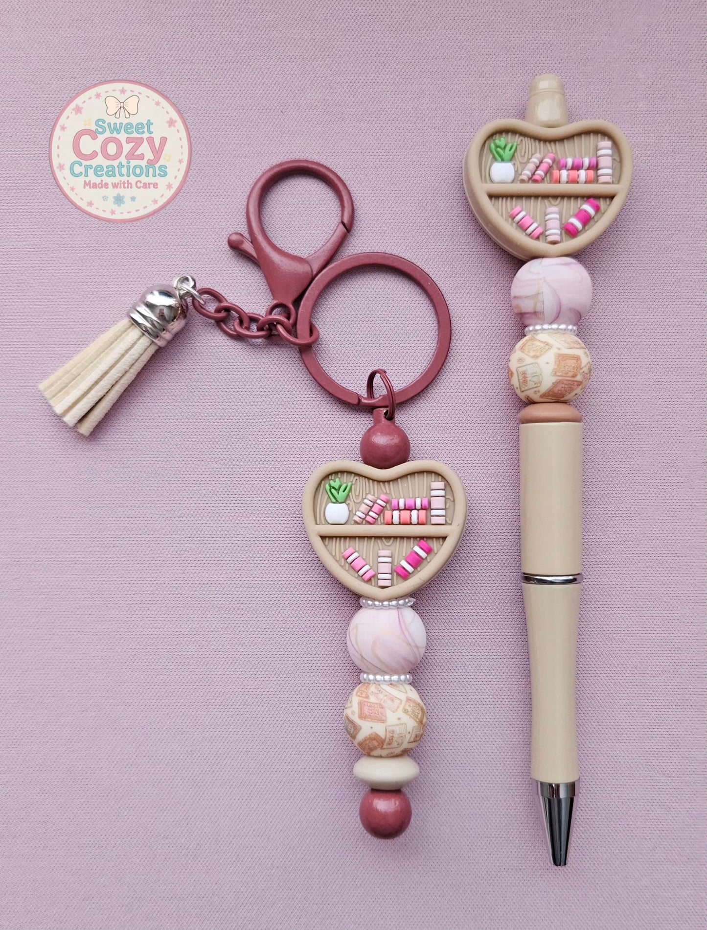 Bookshelf Pen & Keychain Set