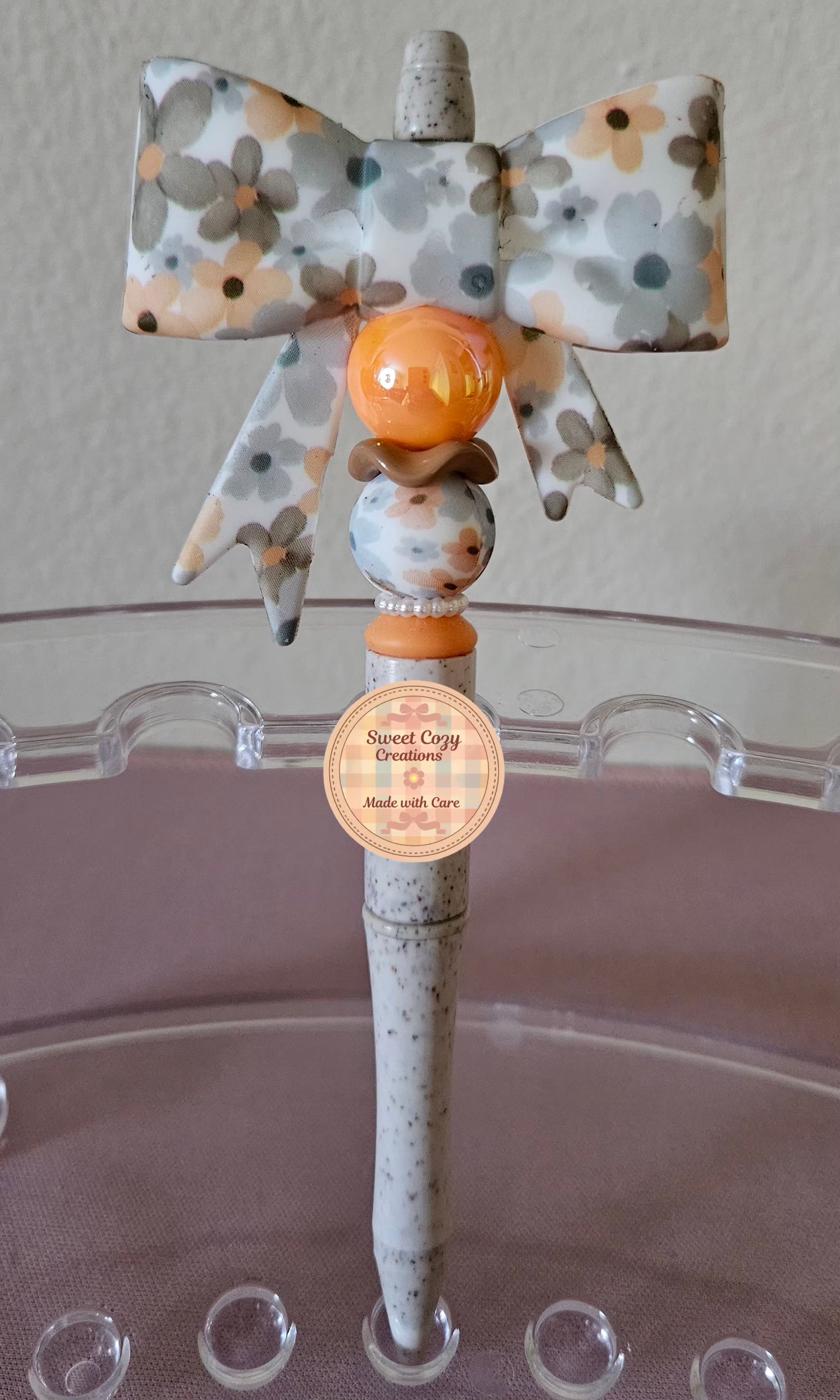 Floral Peach and Grey design