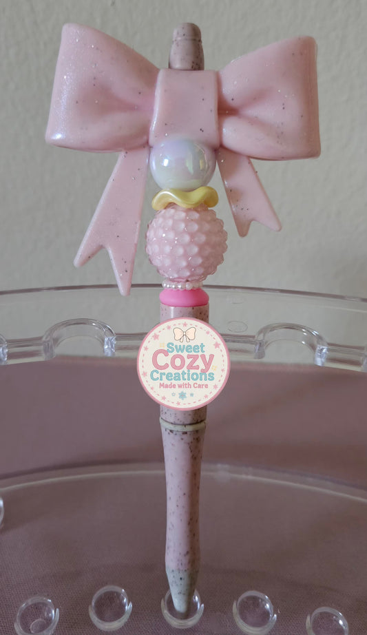 Pink Bow Shimmer Pen