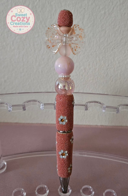 Peach Bow on a Fancy Pen
