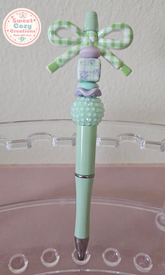 Mint Green Acrylic Bow Pen